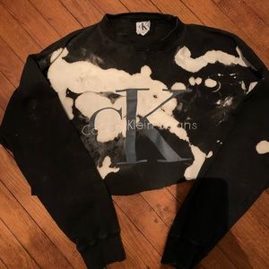 Calvin Klein custom vintage cut off sweatshirt